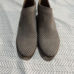 Lucky Brand Gray Perforated Ankle Booties